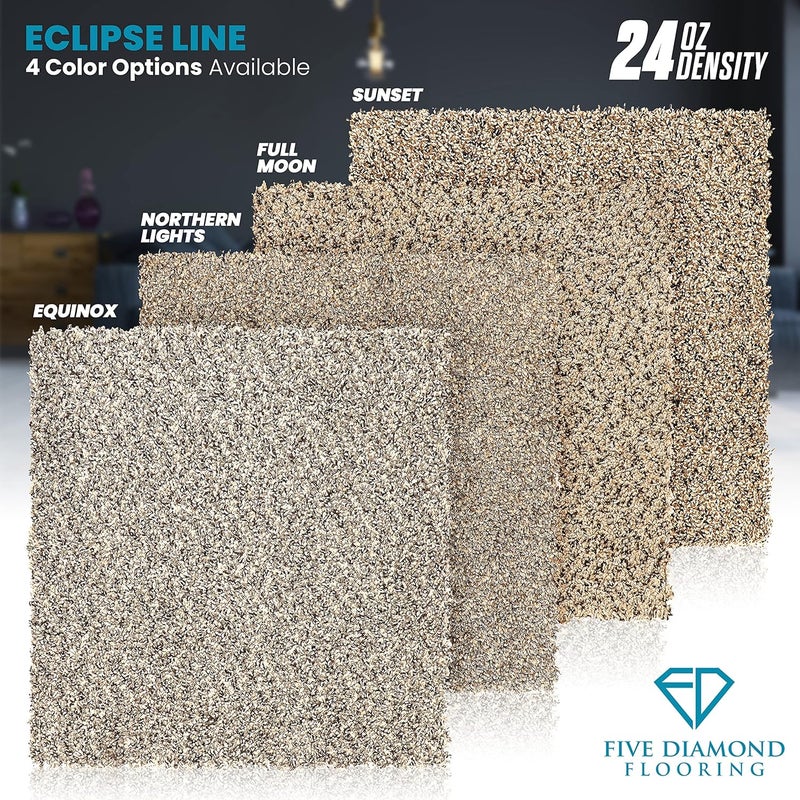 FIVE DIAMOND Eclipse Peel and Stick Carpet Tiles, Attached Cushion, Easy DIY Install, Soft Carpet, American Made, Seamless Appearance, Plush, Great for Area Rug (10 Tiles - 22.5 Square Feet, Northern Lights) - Image 2